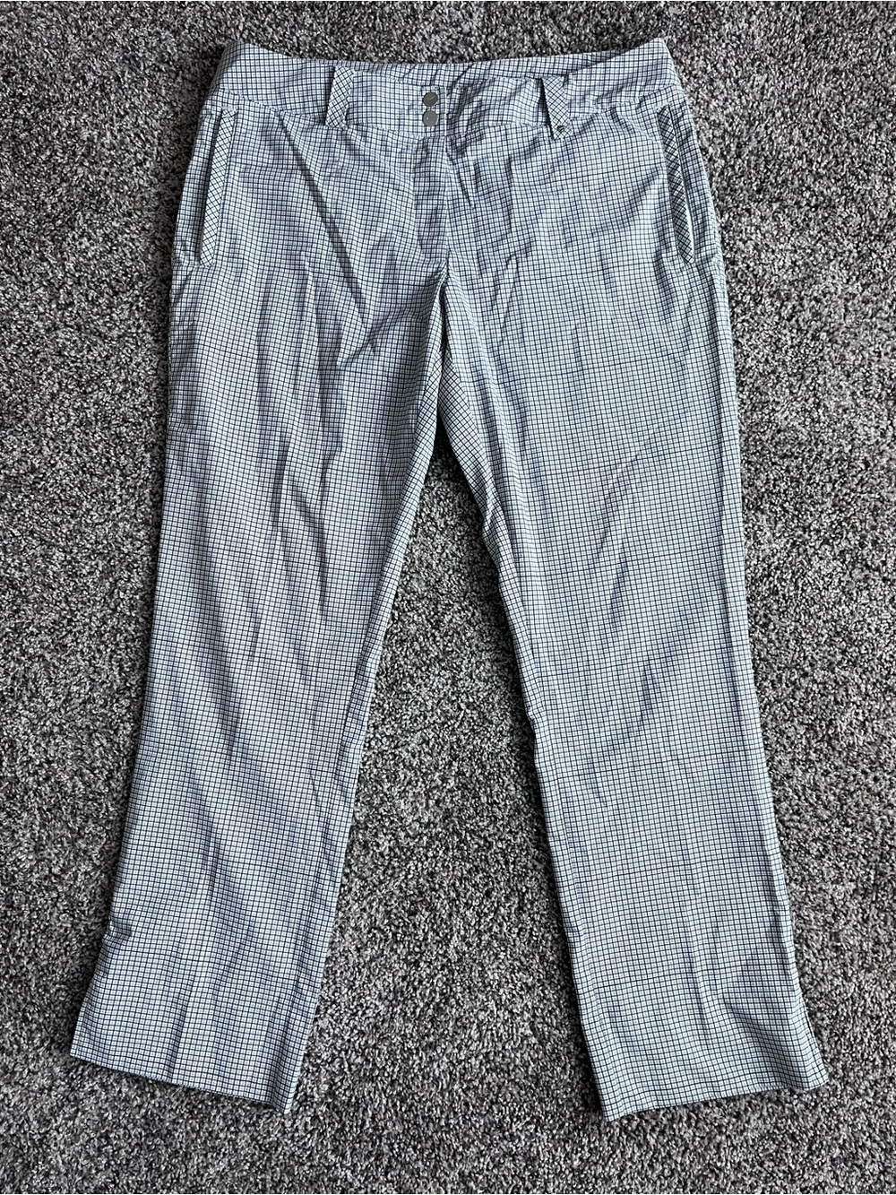 Nike Women's Blue and White Micro-Check Golf Dress Pants